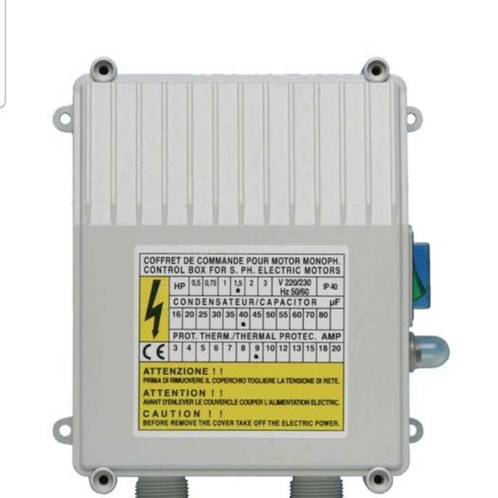 New Electrical control panel type CB/M with thermal protection for a monophase,